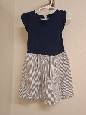 Carter's Navy Bodice Dress with White and Navy Striped Skirt